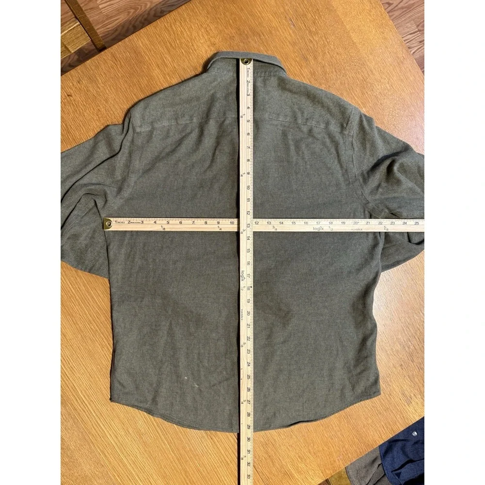 UNTUCKit Shirt Mens Large Slim Fit Olive Green Veneto Button Up Cotton - Picture 6 of 8